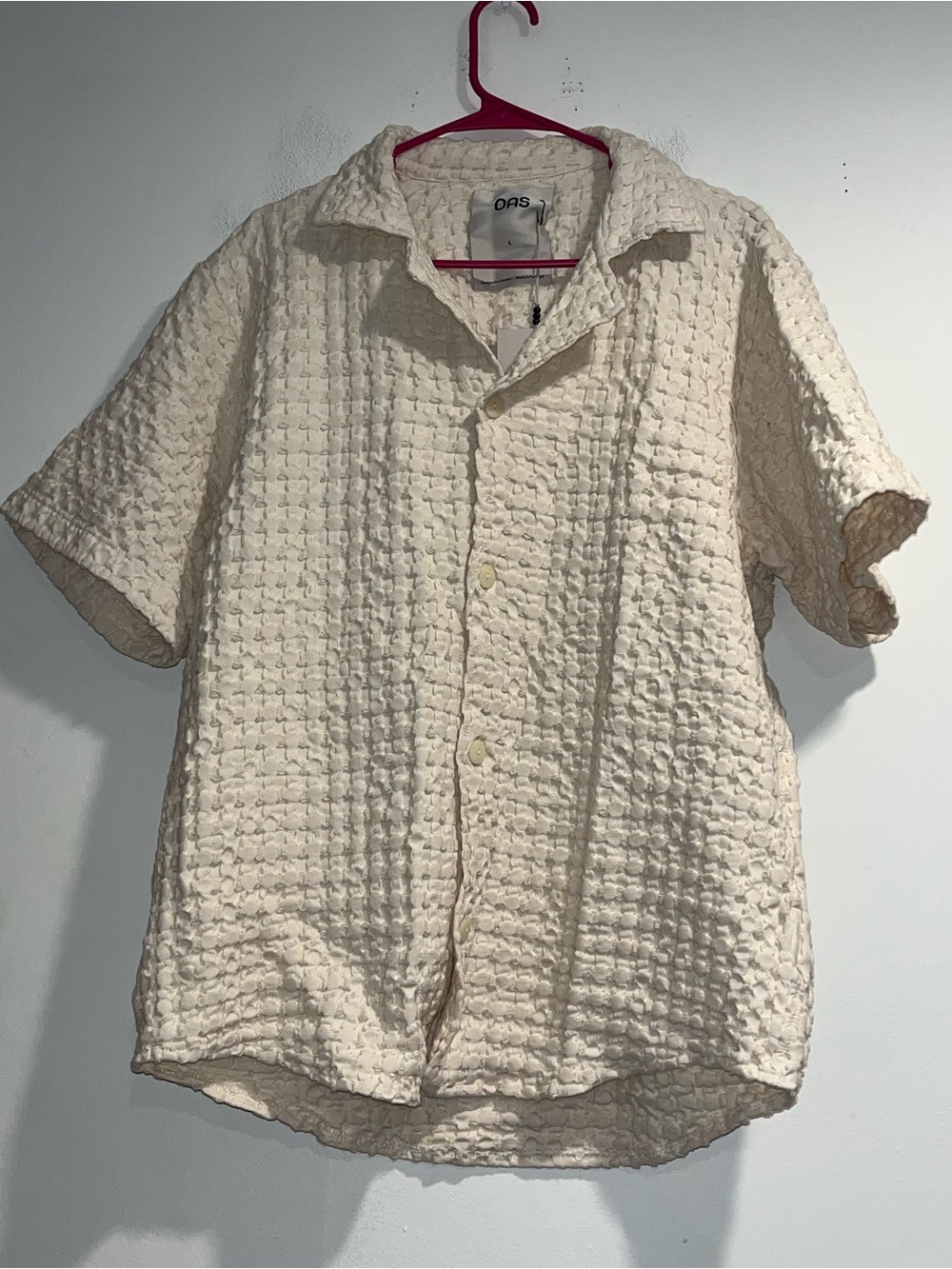 OAS Cuba waffle shirt in Ecru NWT